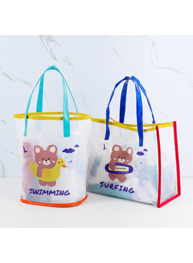 Generic Portable Waterproof Swimming Bag Cartoon PVC Beach Pool Storage Handbag Unisex Summer Outdoor Dry Wet Separation Sport Bag-Color:.-Capacity:Draining Strawberry Rabbit - Image 3
