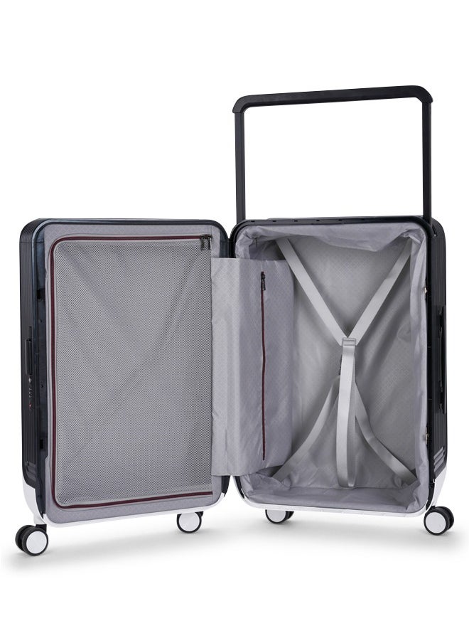 LIMRA - Travel Bag From Limra Made Of PC Cabin Carry Check-In Luggage Trolley Size 20 inch Color White/Black - Image 1