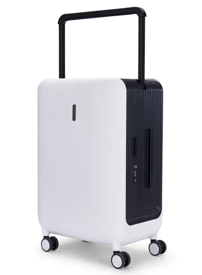 LIMRA Travel Bag From Limra Made Of PC Cabin Carry Check-In Luggage Trolley Size 20 inch Color White/Black