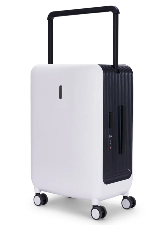 LIMRA Travel Bag From Limra Made Of PC Cabin Carry Check-In Luggage Trolley Size 20 inch Color White/Black