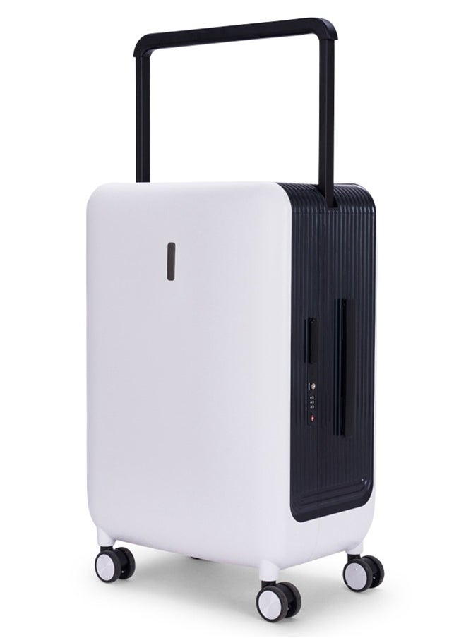 LIMRA - Travel Bag From Limra Made Of PC Cabin Carry Check-In Luggage Trolley Size 20 inch Color White/Black - Image 1
