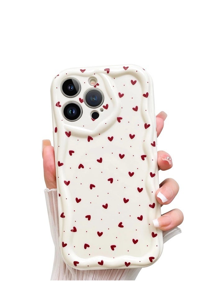 ShebSheb Simple Wave Design Phone Case for iPhone 15 Pro Max , Wavy Frame Soft TPU Aesthetic Phone Cover  - Image 1