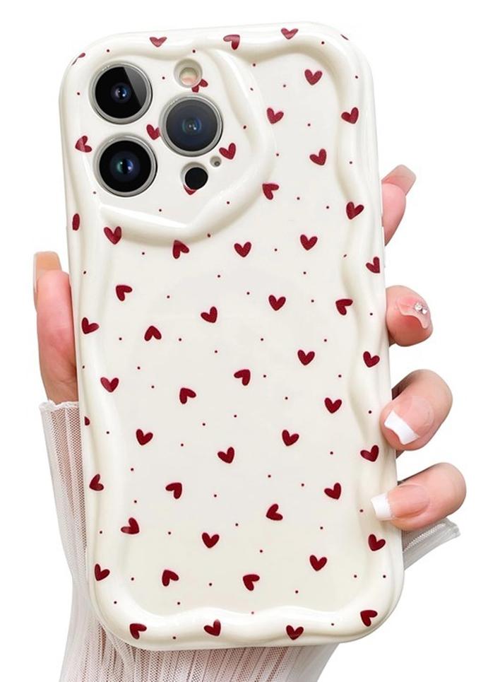 ShebSheb Simple Wave Design Phone Case for iPhone 15 Pro Max , Wavy Frame Soft TPU Aesthetic Phone Cover - Image 1