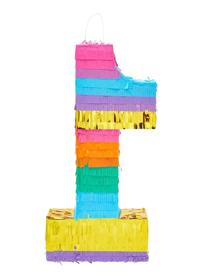 BLUE PANDA 1st Birthday Pinata - 16.5 x 11 x 3 In, Multicolor Corrugated Paper - Rainbow Pinata for 1st Birthday Decorations, Fiesta Party Decoration & Rainbow Party - Image 4