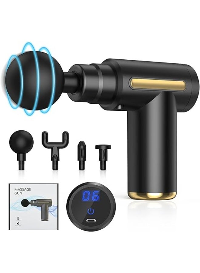 Mini Massage Gun – Deep Tissue Muscle Massager with 6 Speeds & 4 Heads, Type-C Charging, Super Quiet - Image 1