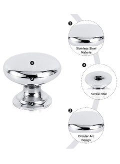 SYOSI Round Cabinet Knob Stainless Furniture Pull Handle, Simple & Sturdy, Knob Diameter: 25 mm, 4 Pack for Kitchen Cupboard Door, Bedroom Dresser Drawer, Bathroom Wardrobe Hardware  - Image 5