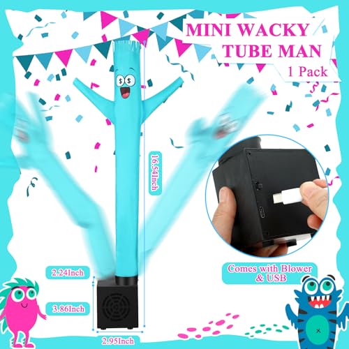 Poen Easter Gifts for Kids Mini Wacky Waving Inflatable Tube Guy with Blower Gag Toy Gift Inflatable Tube Man Birthday Desktop Decor Dancing Blow up Man for Office Party DecorMiser - Image 5