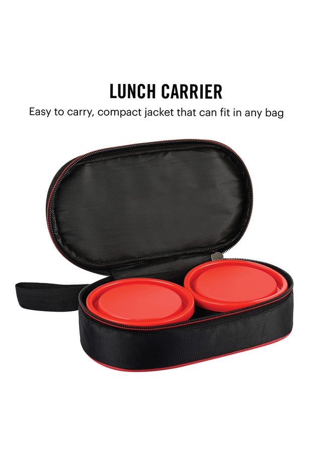 Cello CELLO Eco Bite Stainless Steel Lunch Box 2 Container with Jacket, Red | Microwave Safe & Leak Proof Containers | Full Meal and Easy to Carry  - Image 3