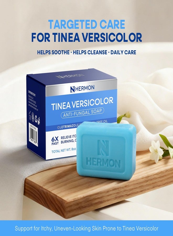 Hermon Tinea Versicolor Soap 2 Bars: Multi-Functional Clinically Proven for Tinea Versicolor, Athlete's Foot, Jock Itch, Ringworm - Fact Action, Soothes, Cleanses, and Restores Skin Health - Image 2