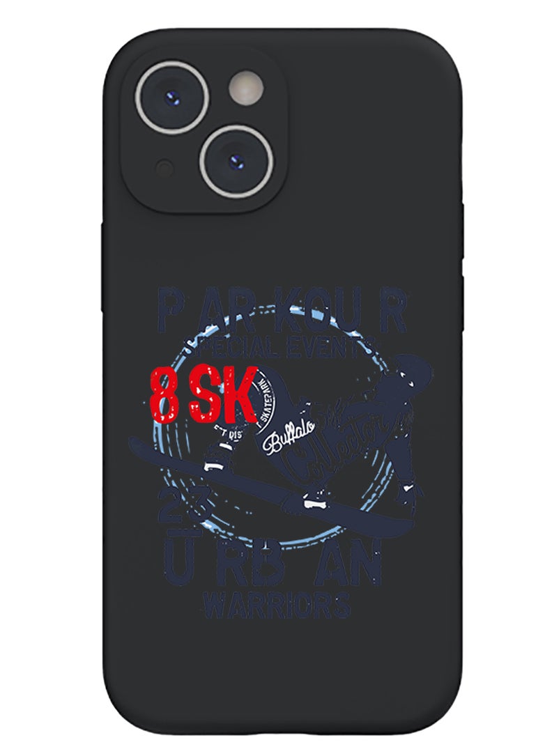 Theodor - Protective Slim Fit Case Liquid Silicone Cover with Full Body Protection Anti-Scratch Shockproof Case For iPhone 15 Plus Black - Parkour special events - Image 1