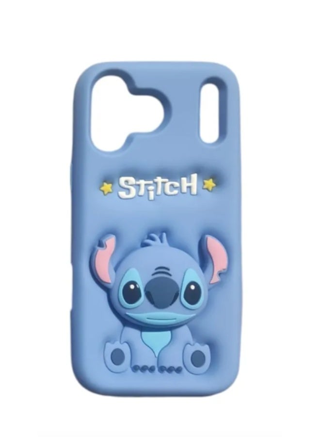 COVERSCART Stitch 3D Silicone Back Cover for Apple iPhone 17 Pro Soft Shockproof Protective Case - Blue - Image 1