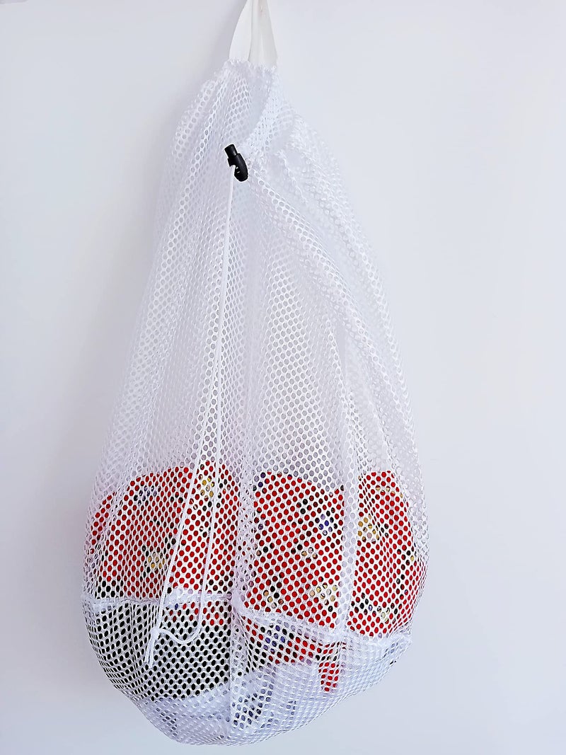 Heng happy Small Commercial Mesh Laundry Bag with Handle and Drawstring for Dormitory, Travelling, College,Apartment, Camping, RV, Machine Washable, Hanging Mesh Bag,20×17inc - Image 1