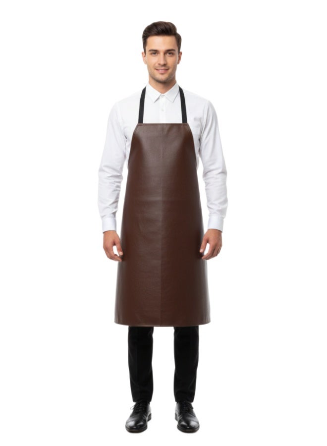 Long brown leather apron