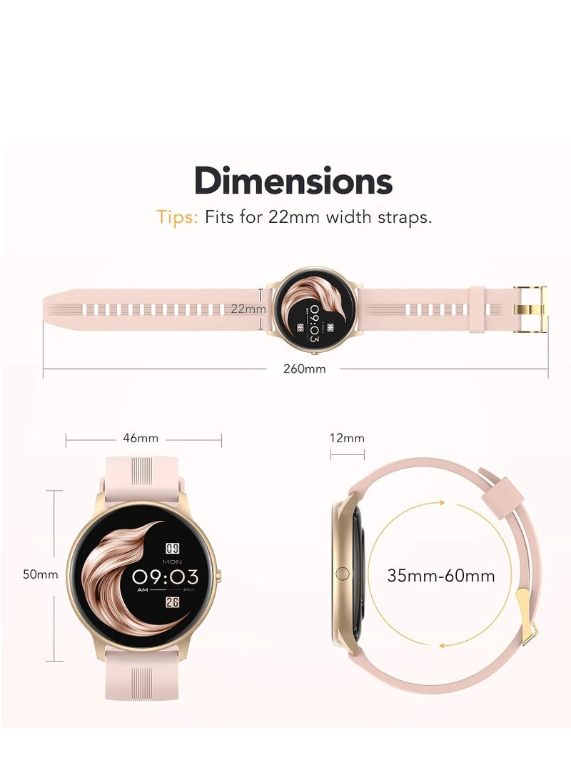 AGPtek - Smart Watch for Women, AGPTEK Smartwatch for Android and iOS Phones IP68 Waterproof Activity Tracker with Full Touch Color Screen Heart Rate Monitor Pedometer Sleep Monitor, Pink - Image 1