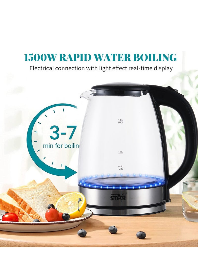 Winning Star Electric Kettle 1.8L/1500W Tea Kettle For Coffee & Tea Hot Water Kettle Teapot Boiler - Image 2