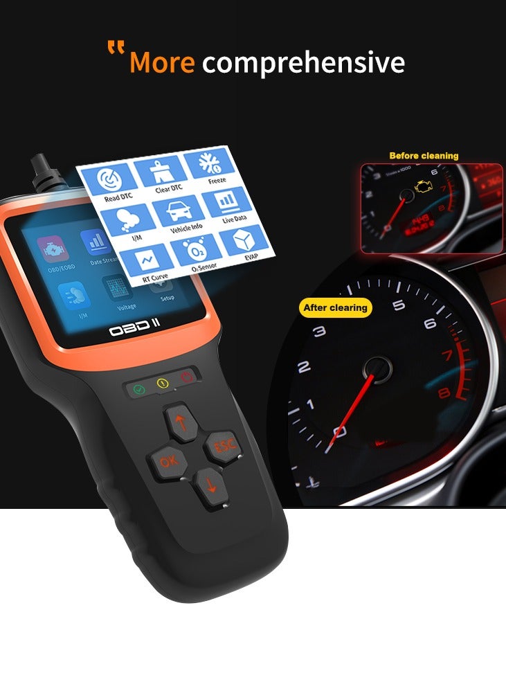 OBDII Scanner Diagnostic Tool, Vehicle Check Engine Code Readers with Reset and I/M Readiness for All Vehicles - Image 3