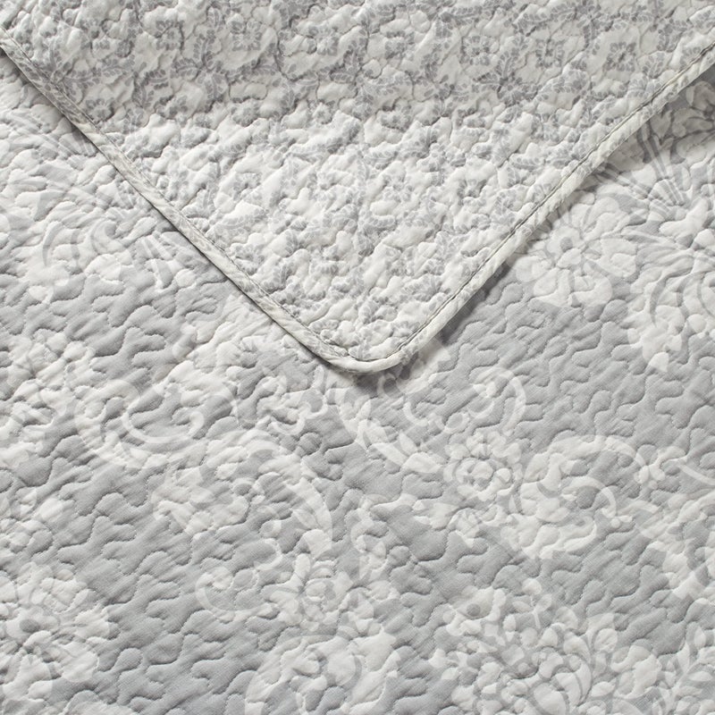 Laura Ashley - Twin Quilt Set, Cotton Reversible Bedding with Matching Sham, Lightweight Home Decor Ideal for All Seasons (Venetia Grey, Twin) - Image 3