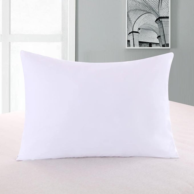 2 PILLOW PROTECTORS ZIPPERED HYPOALLERGENIC DOWN PROOF PILLOW COVERS 600 THREADCOUNT 100 COTTON PILLOWS PROTECTOR WHITE STANDARD QUEEN SIZE