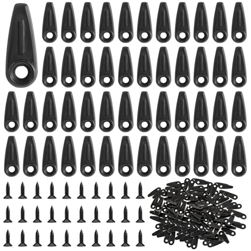 50 Pcs Picture Frame Backing Clips Buckle Black Back Pictures Frame Hardware Backing Clips Flat Metal Turn Button with Screws for Pictures Hanging Artwork Gift Box Decoration Box