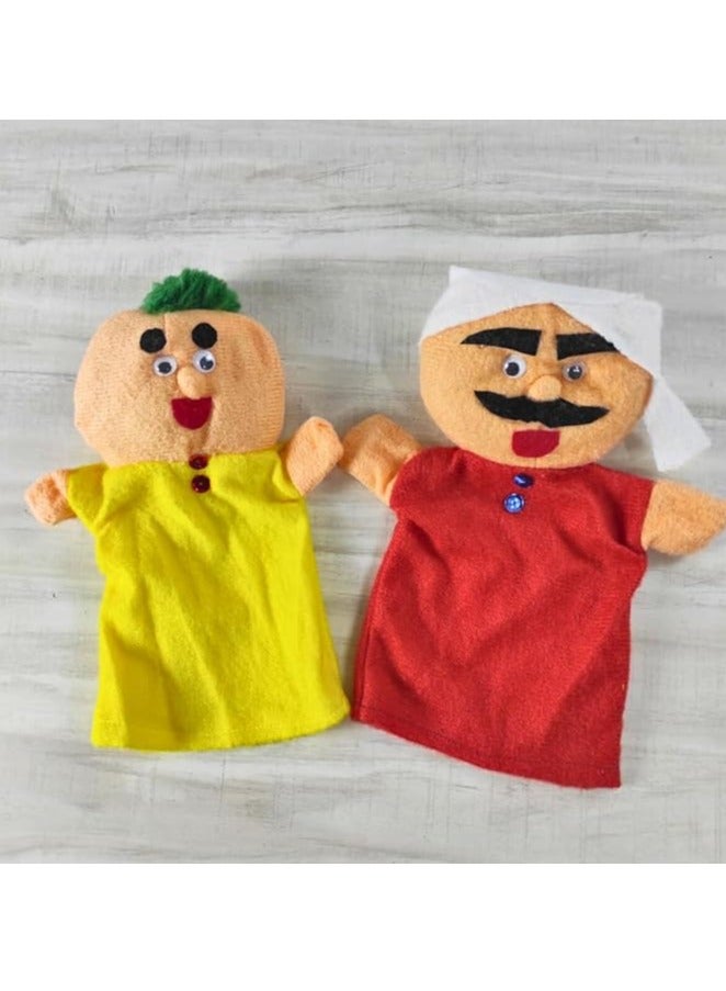 Hand Puppets for Kids Storytelling, Puppet for Theater, Puppet for School, Teaching Speech with Different Characters, Made of High Quality Materials (Man and Son) - Image 1