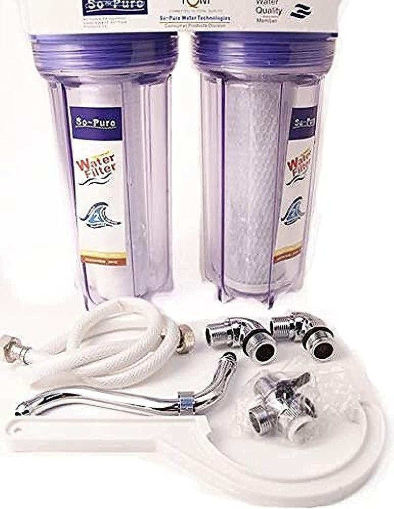 Counter Top/Wall Mounting Dual Cartridge 2 Stage Water Purification Filter