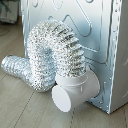 Loviga 90 Degree Dryer Vent Elbow Dryer Vent Connector, Space Saving Dryer Vent Connection, Easy Install Snap-on Dryer Vent Hose for Tight Space 4 Inch - Image 1