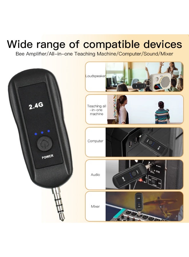 ميكروفون لاسلكي لسماعة الرأس من UHF- أسود - Image 2