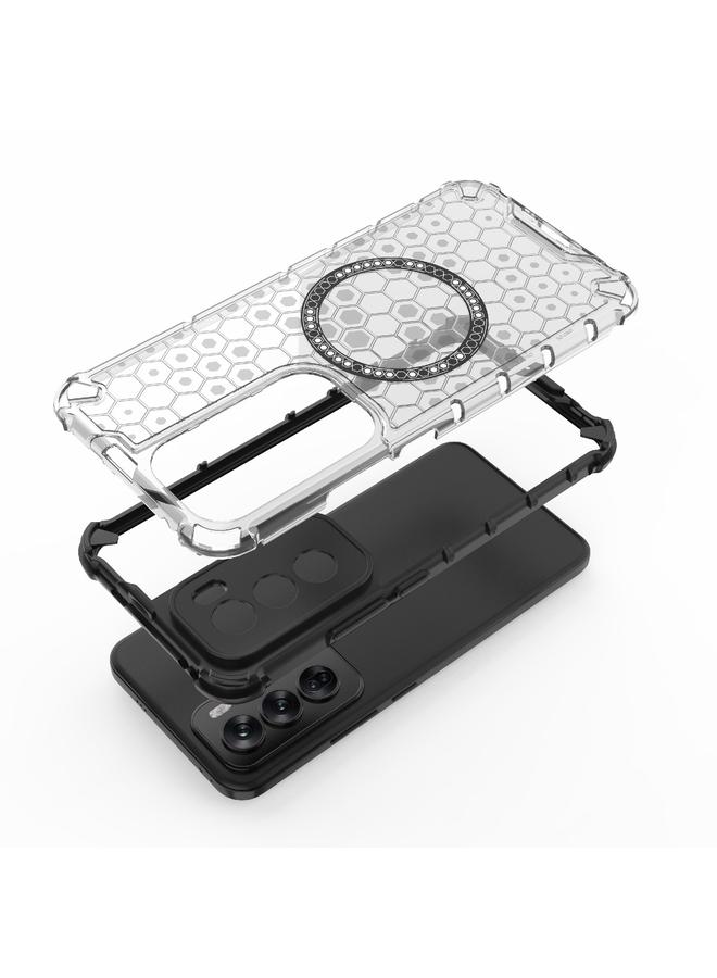 S-TOP Case For OPPO Reno12 Pro Global Honeycomb Magnetic Ring Shockproof Phone Case - Image 5