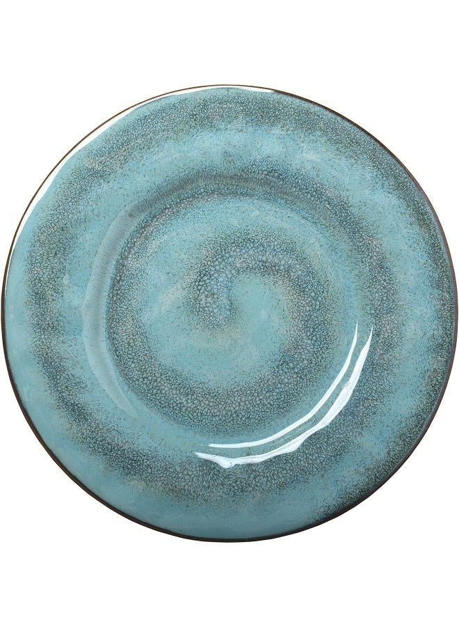 Sango Toren 16Piece Casual Denim Stoneware Dinnerware Set Service for 4 Featuring Stunning Blue Reactive Glaze for Everyday Dining Entertainment Microwave Dishwasher Safe - Image 3
