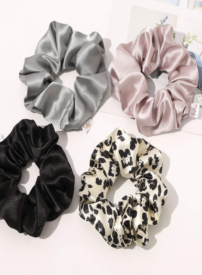 Ivyu Silk Hair Ties for Girls and Women: Chic Satin Scrunchies, Large and Cheetah Print, Soft Ponytail Holders for Thick and Curly Hair - No Creases, Gentle on Hair - Image 5