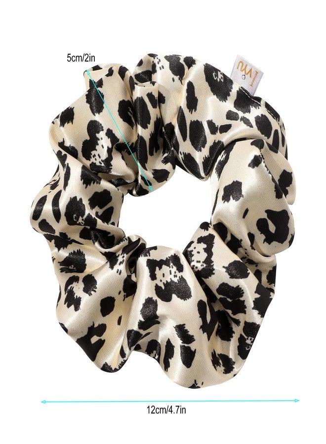 Ivyu Silk Hair Ties for Girls and Women: Chic Satin Scrunchies, Large and Cheetah Print, Soft Ponytail Holders for Thick and Curly Hair - No Creases, Gentle on Hair - Image 3
