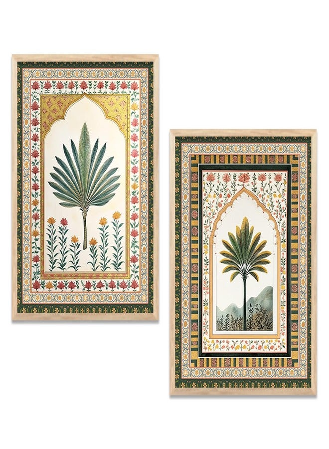 HOTHOUSE Pichwai Art Painting for Wall Decoration | Wall Poster With frames | Traditional Indian Wall Art Madhubani Paintings for Living Room | Framed Wall Painting for Home Room Bedroom Office Wall Décor Wall Paintings For Home Decoration | Indian Wall Art Home Decor Frames | set of 2 (Traditional 3, 10x13 inch, Framed) - Image 5