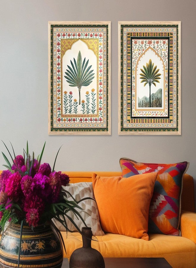 HOTHOUSE Pichwai Art Painting for Wall Decoration | Wall Poster With frames | Traditional Indian Wall Art Madhubani Paintings for Living Room | Framed Wall Painting for Home Room Bedroom Office Wall Décor Wall Paintings For Home Decoration | Indian Wall Art Home Decor Frames | set of 2 (Traditional 3, 10x13 inch, Framed) - Image 4