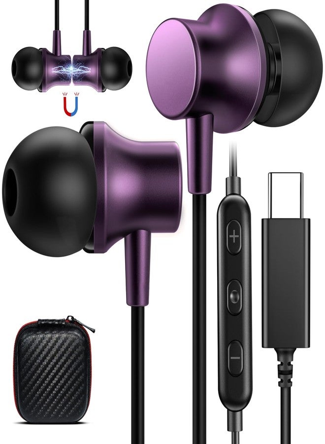 COOYA USB C Headphone Type C Wired Earbuds for iPhone 17 16 15 Pro Max iPad 10 Air 6 Pixel 9 8 Magnetic Bass Noise Canceling In-Ear Earphone+Mic for Samsung Galaxy S25 Ultra A16 S24 S23 S22 OnePlus 13 - Image 1