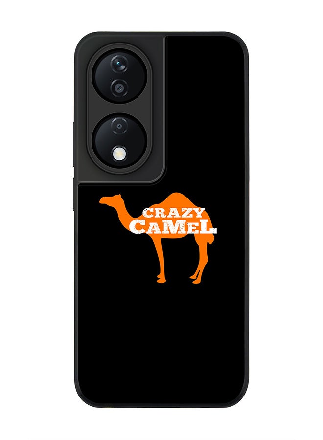 Stylizedd Rugged Black Edge Case for Honor X7b, Slim fit Soft Case Flexible Rubber Edges Anti Drop TPU Gel Thin Cover -  Crazy Camel - Image 1