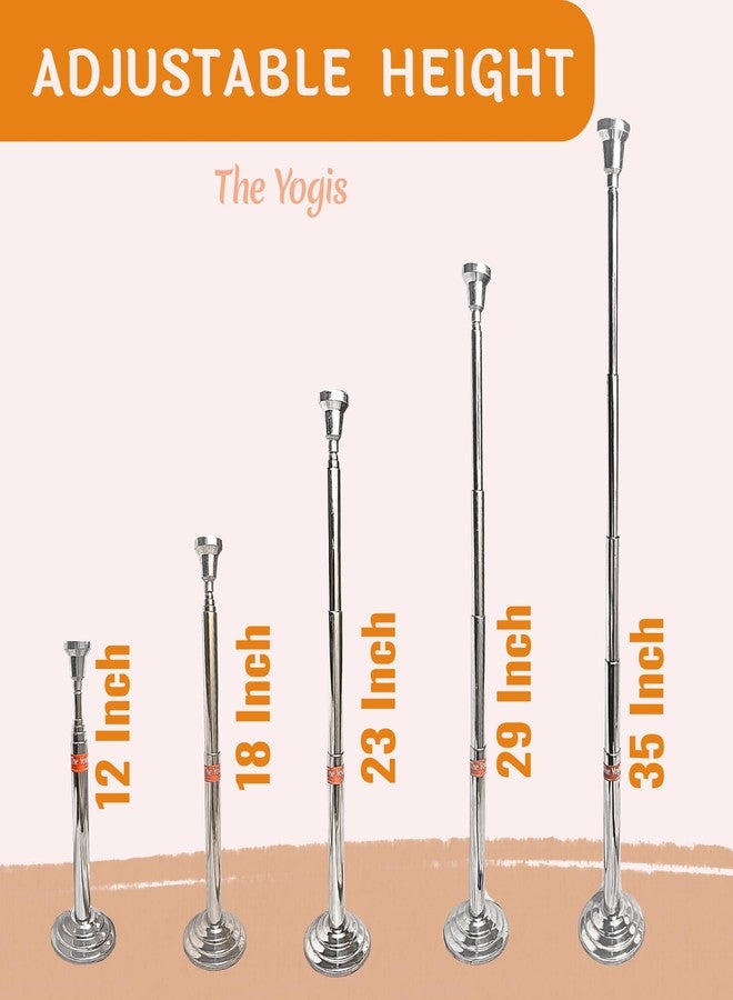 The Yogis™ Premium Steel Yoga Trataka Stand Candle Stand for Opening Third Eye Meditation with Brass Diya and Eye Cups - Image 4