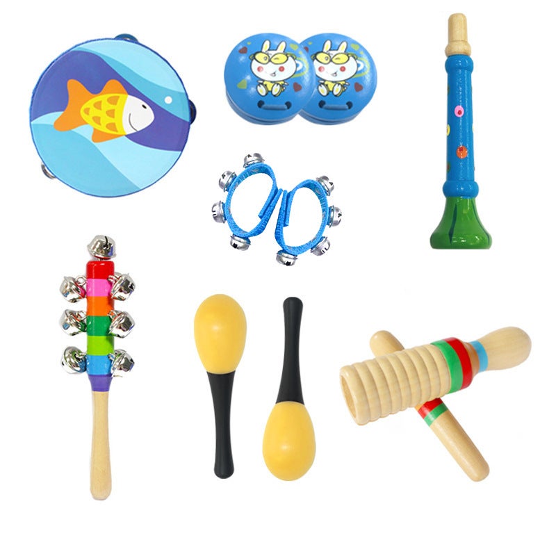 Wooden Early Childhood Orff Musical Instruments Toys Children Musical Instruments Rattle Percussion Combination Set - Image 3