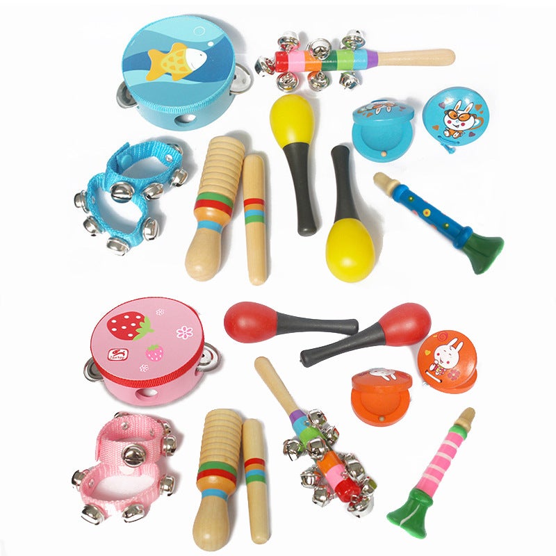 Wooden Early Childhood Orff Musical Instruments Toys Children Musical Instruments Rattle Percussion Combination Set - Image 2