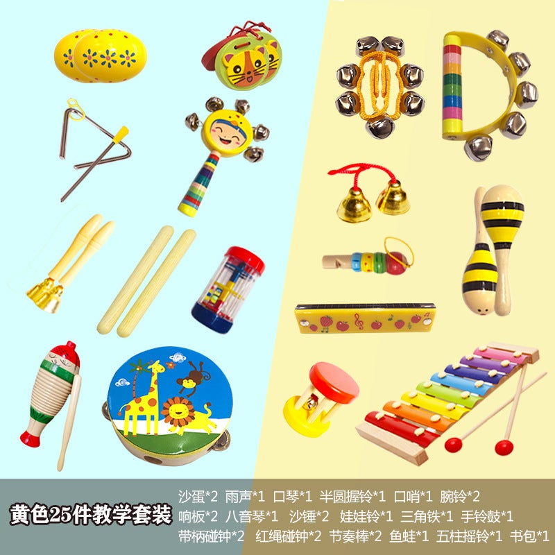Wooden Early Childhood Orff Musical Instruments Toys Children Musical Instruments Rattle Percussion Combination Set - Image 5