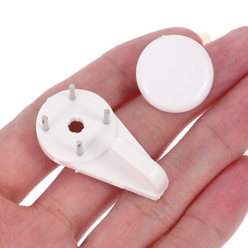 20 Pcs Non Trace Invisible Wall Hooks Heavy Duty Plastic Picture Hangers With Cover For Drywall Concrete Walls Medium Size Home Decoration Picture Hanging Kit - Image 5