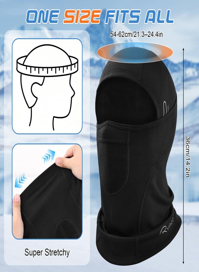Ryaco Balaclava Ski Mask,Soft Windproof Breathable Face Mask Cover for Men Women, Cold Weather Gear for Cycling, Motorcycling & Other Outdoor Sports, Stretch Fit, Black - Image 3