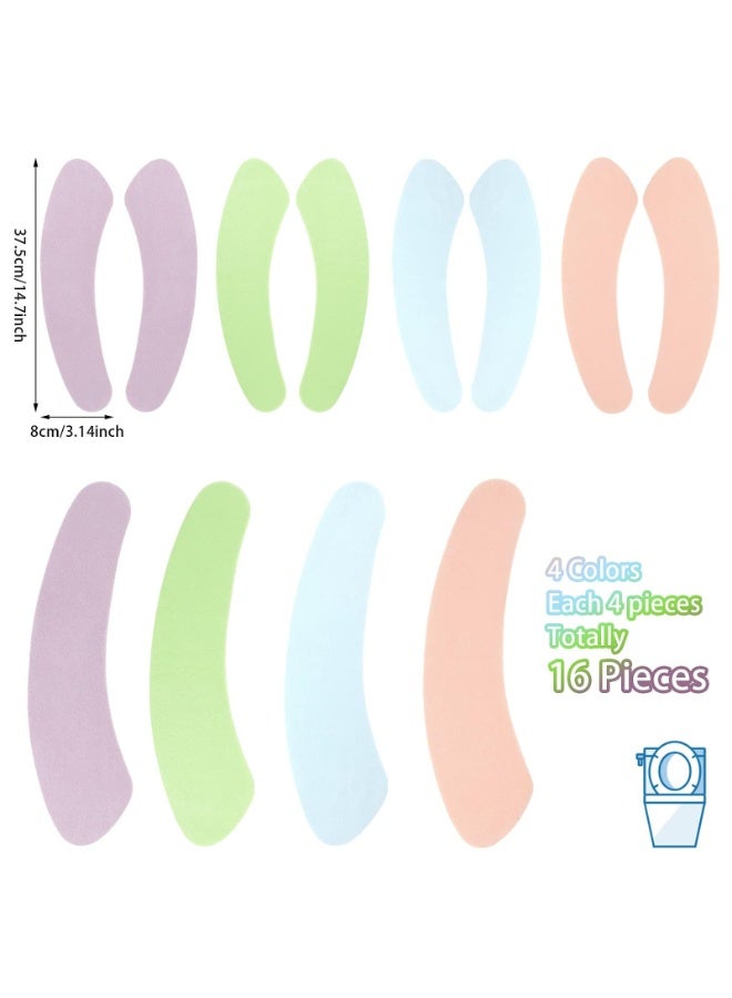 16 PCS Toilet Seat Warmer Stickers, Washable & Reusable Cushion Covers, Soft Non-slip Toilet Mat Stickers (Purple, Green, Blue, Pink) - Image 2