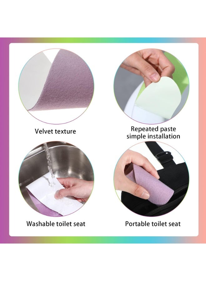 16 PCS Toilet Seat Warmer Stickers, Washable & Reusable Cushion Covers, Soft Non-slip Toilet Mat Stickers (Purple, Green, Blue, Pink) - Image 5