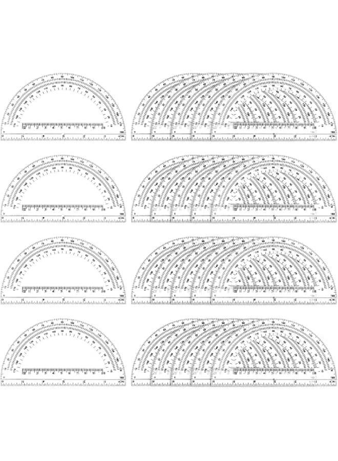 Arabest 50 Pieces Plastic Protractors Bulk Classroom Clear Math Protractors 180 Degrees 6 Inch Protractors for Geometry Student, Angle Measurement, Students Back to School Supplies Office Supplies - Image 1