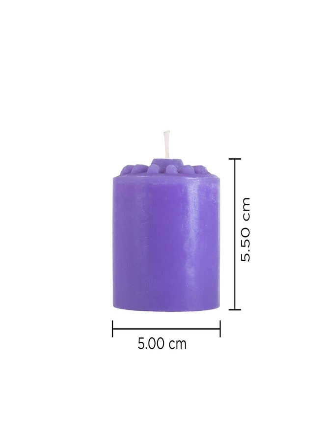 Stone & Feather� (SnF), Winsome Decorative Lavender Aromatic Pillar Candle (Paraffin Wax), Size 2x2 inches, Pack of 4, Burning Time 18-20 Hours, for Meditation, Home Decoration, Diwali - Image 5