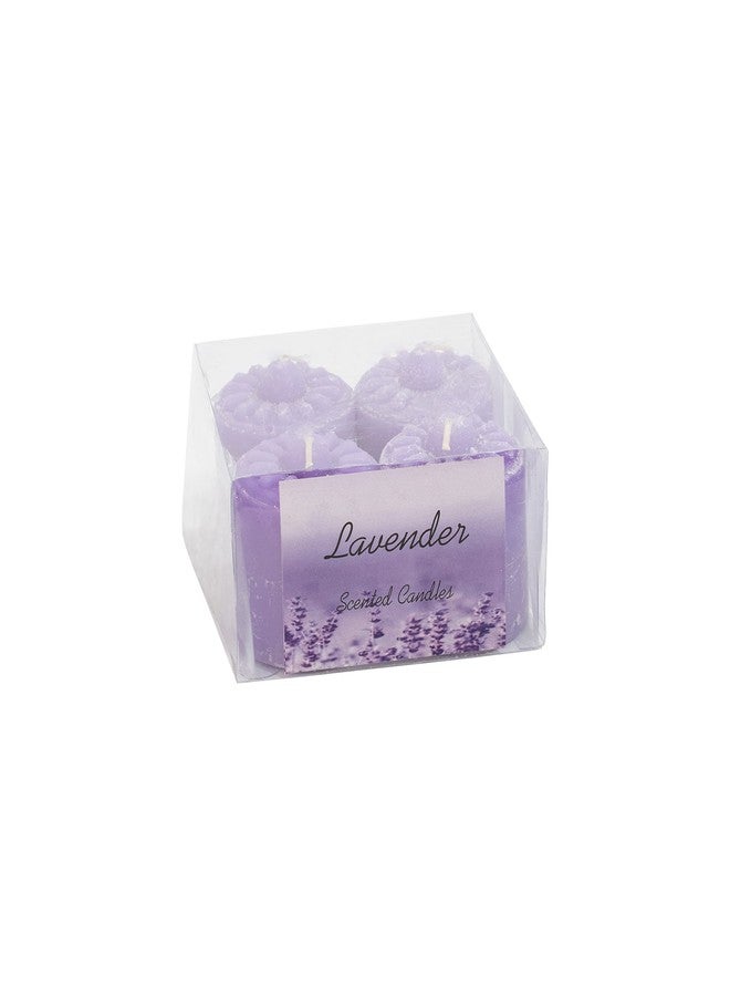 Stone & Feather� (SnF), Winsome Decorative Lavender Aromatic Pillar Candle (Paraffin Wax), Size 2x2 inches, Pack of 4, Burning Time 18-20 Hours, for Meditation, Home Decoration, Diwali - Image 4