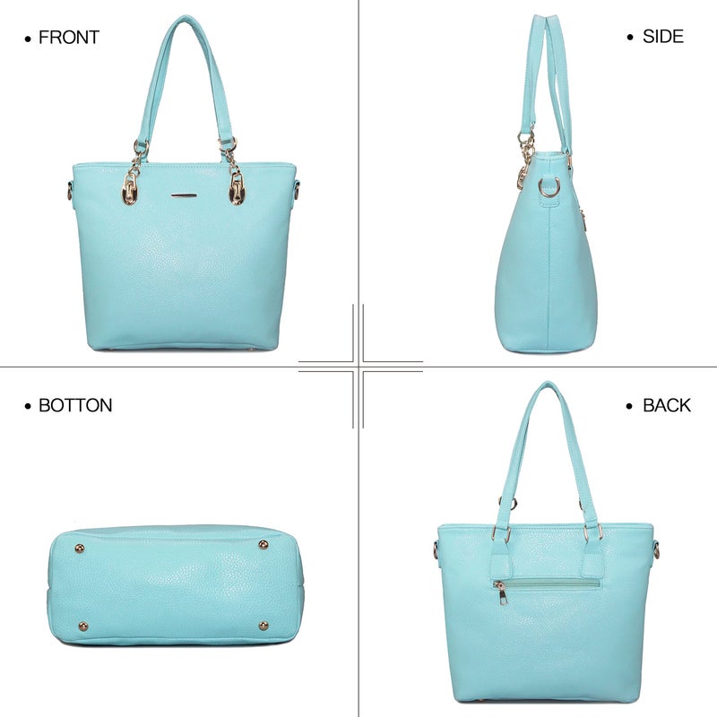 2E-youth Designer Purses and Handbags for Women Satchel Shoulder Bag Tote Top Handle Bag (4C-light blue) - Image 5