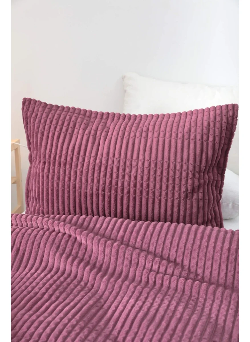 Favora Modern Line 2 Piece Blanket Set - Purple