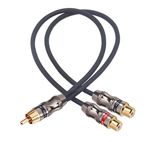 Devinal RCA Splitter, RCA 1 Male to 2 Female Cable Adapter, Stereo Audio RCA Y-Cable Heavy Duty, subwoofer Splitter Gold Plated 10" (25 cm) - Image 4