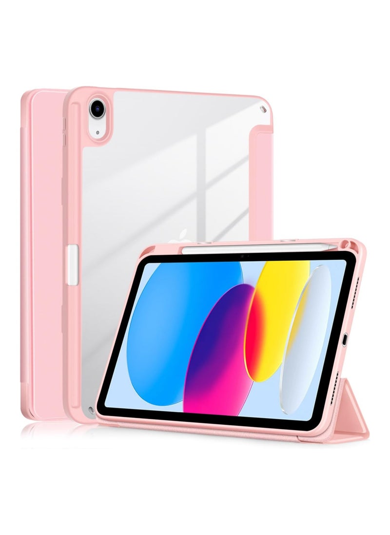 Case Compatible with iPad 10th Generation 2022 10.9 Inch with Pencil Holder, Slim Protective Cover with Clear Back Shell for iPad 10th Gen A2696 A2757 A2777, Auto Wake/Sleep, Rose Pink - pzsku/Z25C13A39C15A0AC1C532Z/45/_/1737829286/7465d722-2423-4c17-a50d-8fe332f497ce